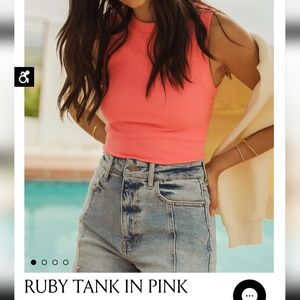 Pink ribbed tank
